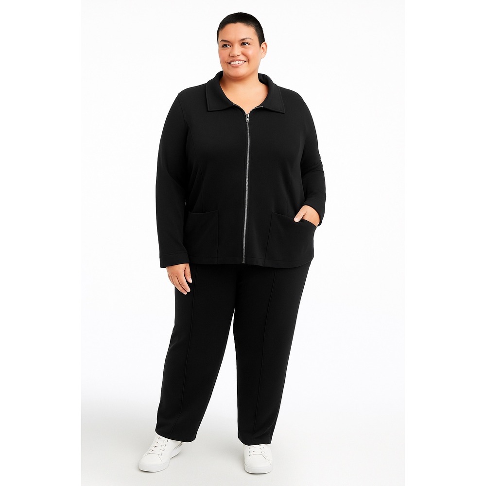 Talbots Plus Black Knit 2‎ PC Jogger Set Women's 2X